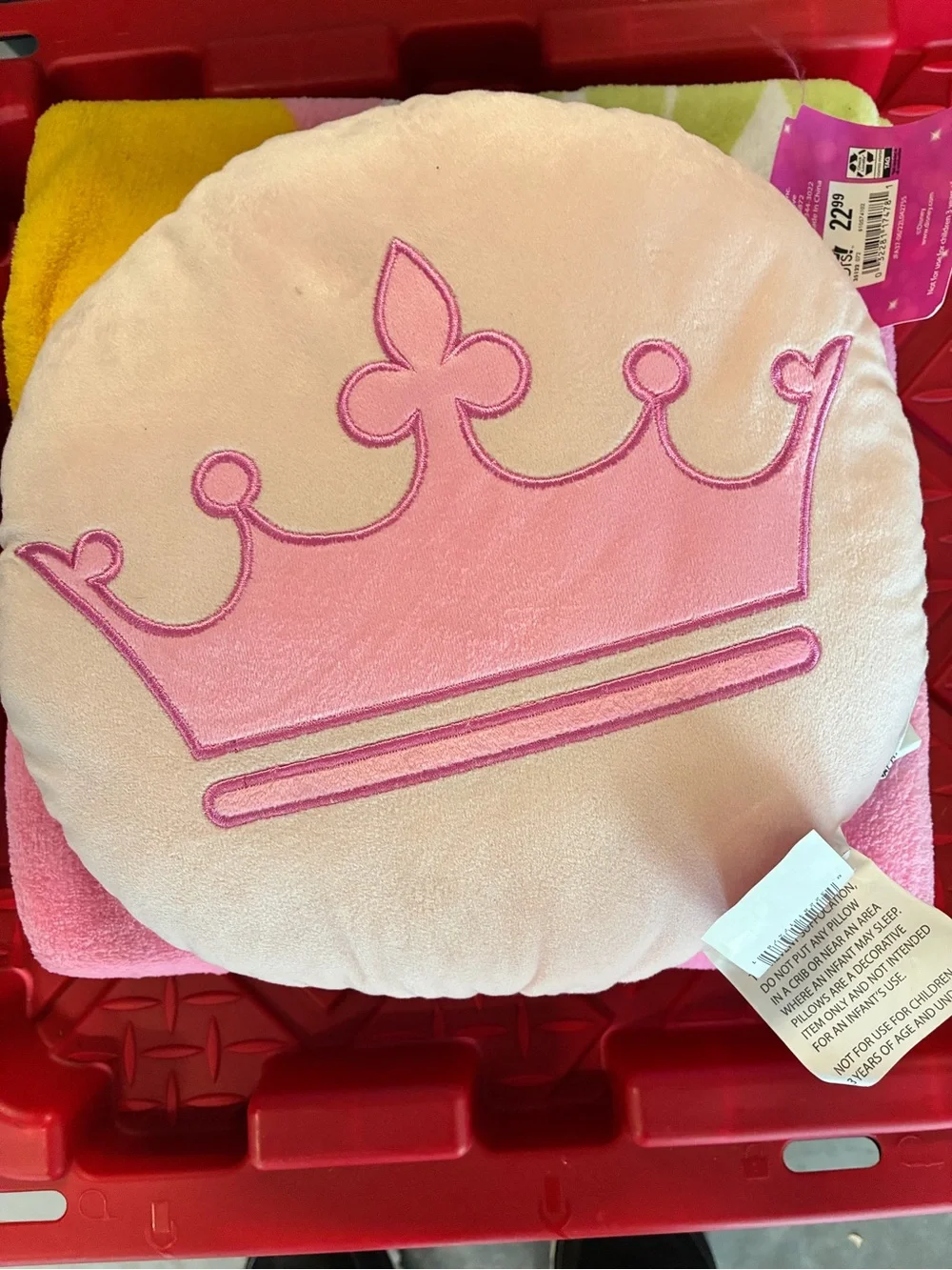 Disney Pink Crown Plush Pillow